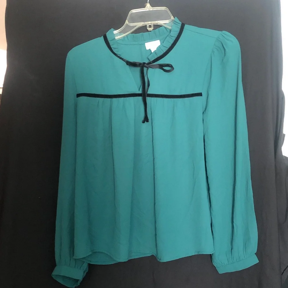 J Crew dress / professional top hunter green black velvet small new with tags